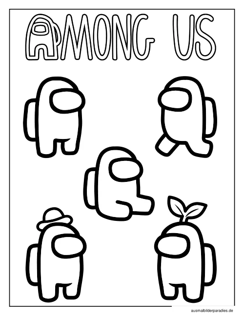 Among Us Ausmalbild 7 - kostenlos zum Ausdrucken