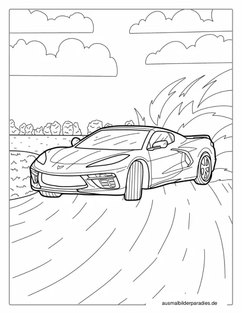 Auto Ausmalbild 20 - kostenlos zum Ausdrucken