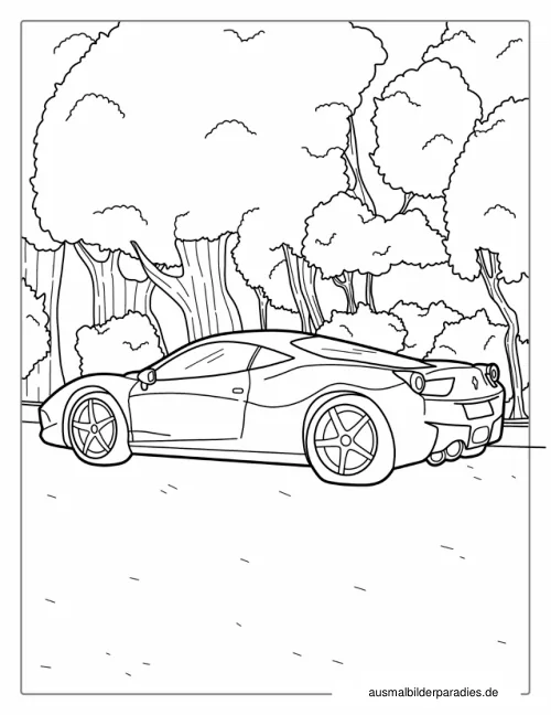 Auto Ausmalbild 23 - kostenlos zum Ausdrucken