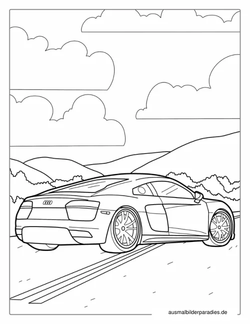 Auto Ausmalbild 3 - kostenlos zum Ausdrucken