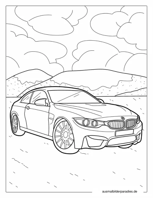 Auto Ausmalbild 4 - kostenlos zum Ausdrucken