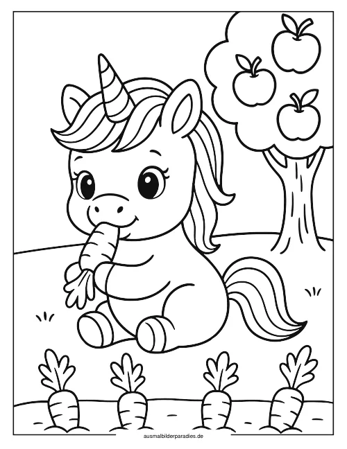 Baby Einhorn Ausmalbild 13 - kostenlos zum Ausdrucken