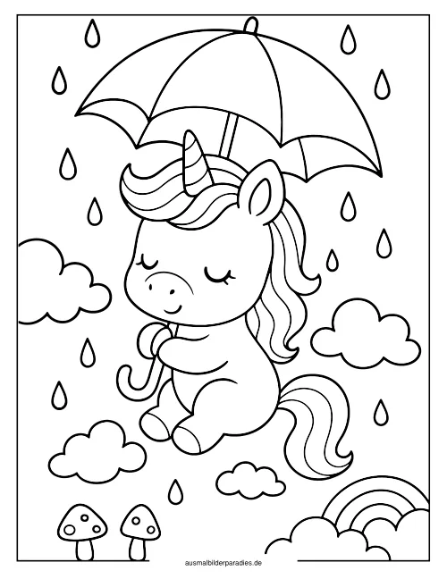 Baby Einhorn Ausmalbild 16 - kostenlos zum Ausdrucken