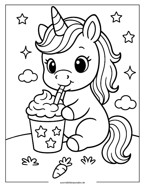 Baby Einhorn Ausmalbild 17 - kostenlos zum Ausdrucken