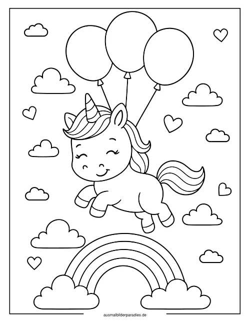 Baby Einhorn Ausmalbild 2 - kostenlos zum Ausdrucken