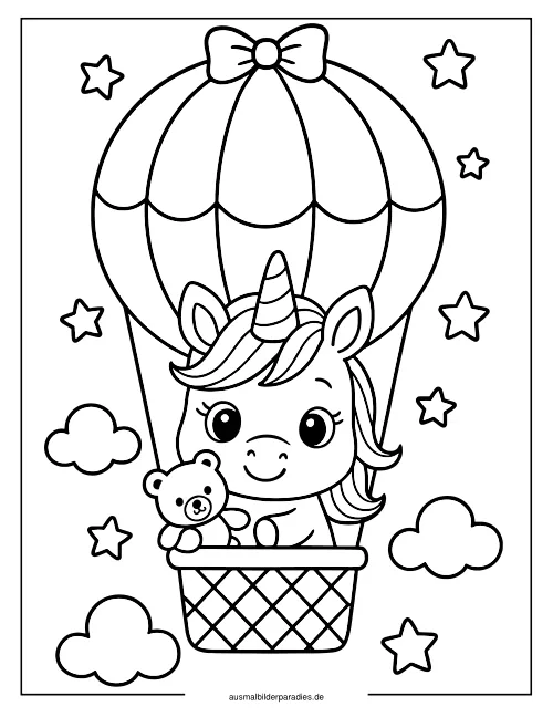 Baby Einhorn Ausmalbild 20 - kostenlos zum Ausdrucken