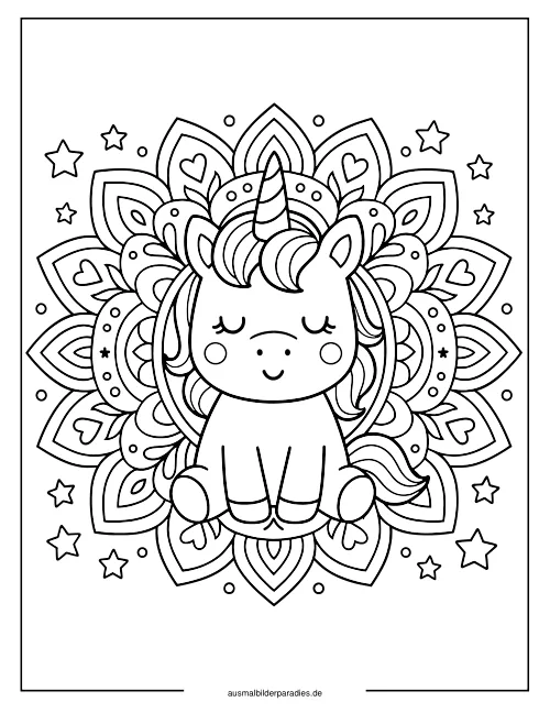 Baby Einhorn Ausmalbild 21 - kostenlos zum Ausdrucken