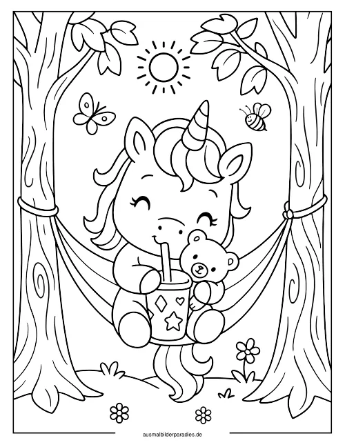 Baby Einhorn Ausmalbild 27 - kostenlos zum Ausdrucken