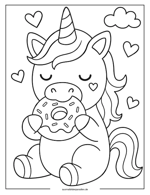 Baby Einhorn Ausmalbild 29 - kostenlos zum Ausdrucken