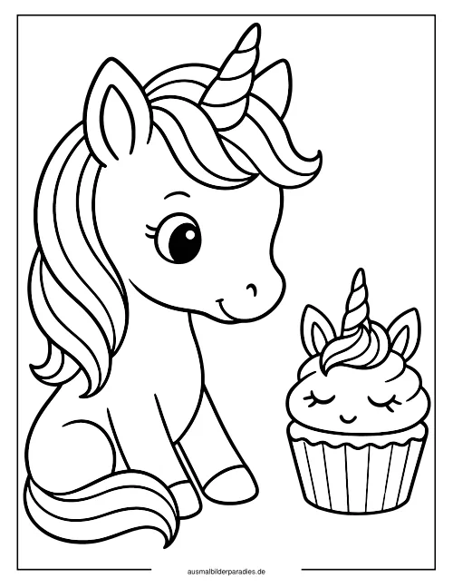 Baby Einhorn Ausmalbild 32 - kostenlos zum Ausdrucken