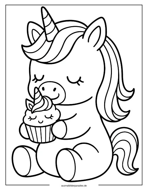 Baby Einhorn Ausmalbild 33 - kostenlos zum Ausdrucken