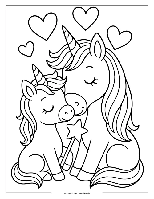 Baby Einhorn Ausmalbild 35 - kostenlos zum Ausdrucken