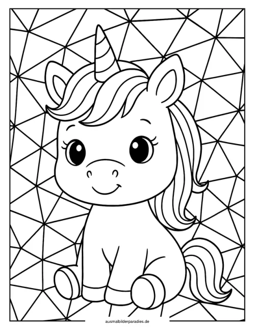 Baby Einhorn Ausmalbild 36 - kostenlos zum Ausdrucken