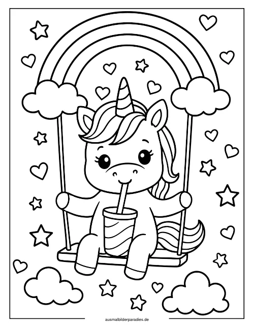 Baby Einhorn Ausmalbild 5 - kostenlos zum Ausdrucken