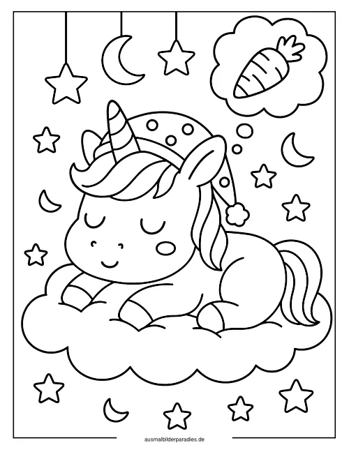 Baby Einhorn Ausmalbild 7 - kostenlos zum Ausdrucken