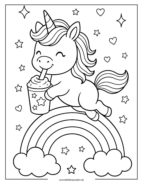 Baby Einhorn Ausmalbild 8 - kostenlos zum Ausdrucken