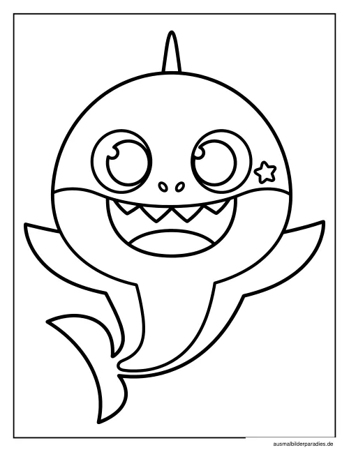 Baby Shark Ausmalbild 27 - kostenlos zum Ausdrucken