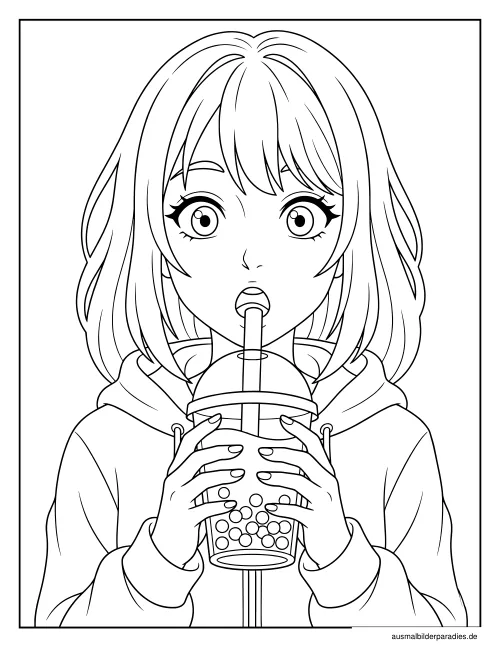 Bubble Tea Ausmalbilder kostenlos zum Ausdrucken