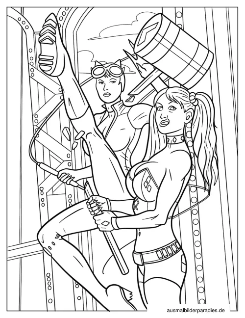 Catwoman Ausmalbild 12 als Gratis-PDF Catwoman Ausmalbild 12 - kostenlos zum Ausdrucken