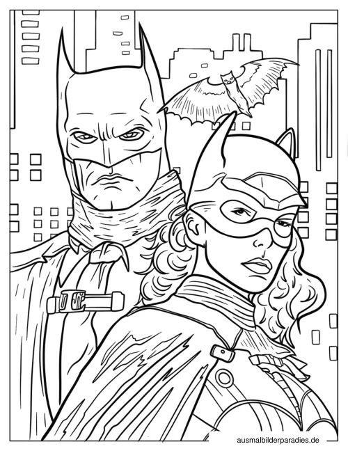 Catwoman Ausmalbild 14 als Gratis-PDF Catwoman Ausmalbild 14 - kostenlos zum Ausdrucken