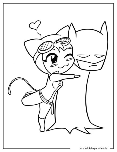Catwoman Ausmalbild 17 als Gratis-PDF Catwoman Ausmalbild 17 - kostenlos zum Ausdrucken