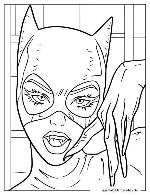 Catwoman Ausmalbild 5 als Gratis-PDF Catwoman Ausmalbild 5 - kostenlos zum Ausdrucken