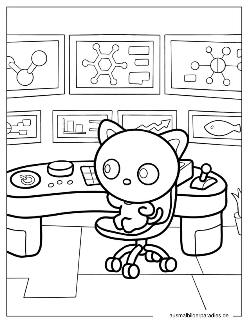 Chococat Ausmalbild 10 - kostenlos zum Ausdrucken