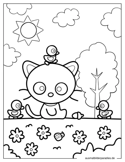 Chococat Ausmalbild 16 - kostenlos zum Ausdrucken