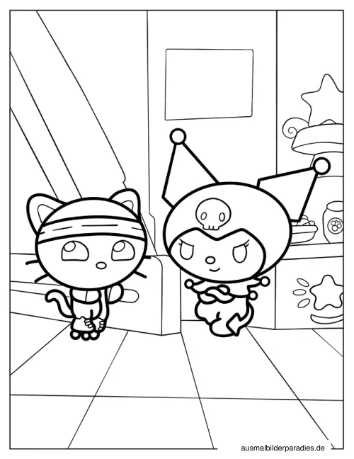 Chococat Ausmalbild 4 - kostenlos zum Ausdrucken