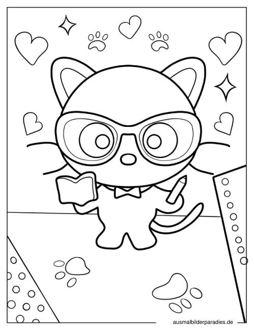 Chococat Ausmalbild 7 - kostenlos zum Ausdrucken