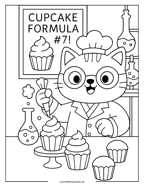 Cupcake Ausmalbild 11 - kostenlos zum Ausdrucken