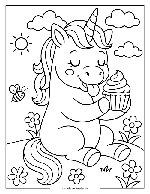 Cupcake Ausmalbild 13 - kostenlos zum Ausdrucken