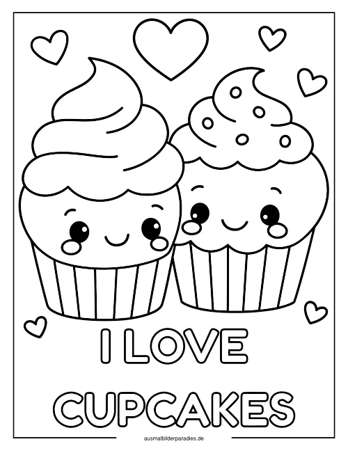 Cupcake Ausmalbild 14 - kostenlos zum Ausdrucken