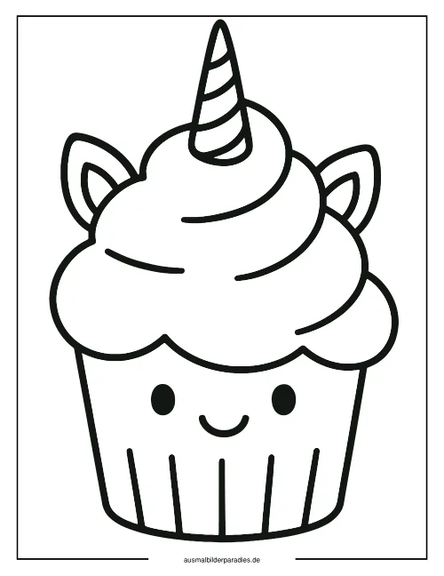Cupcake Ausmalbild 18 - kostenlos zum Ausdrucken