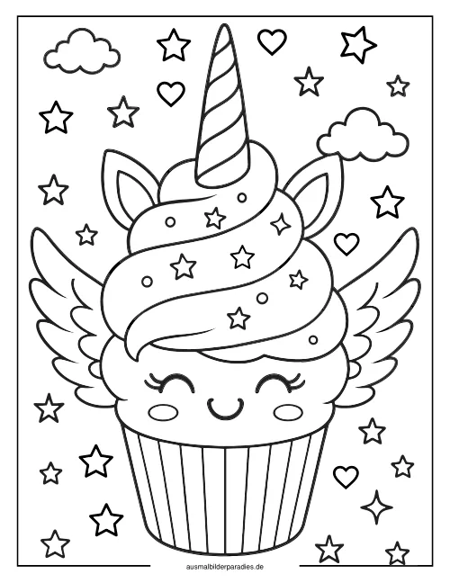 Cupcake Ausmalbild 20 - kostenlos zum Ausdrucken
