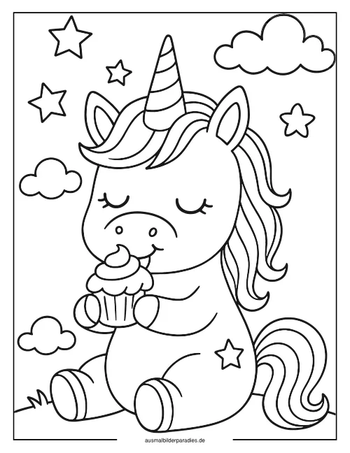 Cupcake Ausmalbild 22 - kostenlos zum Ausdrucken