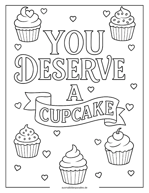 Cupcake Ausmalbild 23 - kostenlos zum Ausdrucken
