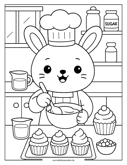 Cupcake Ausmalbild 24 - kostenlos zum Ausdrucken