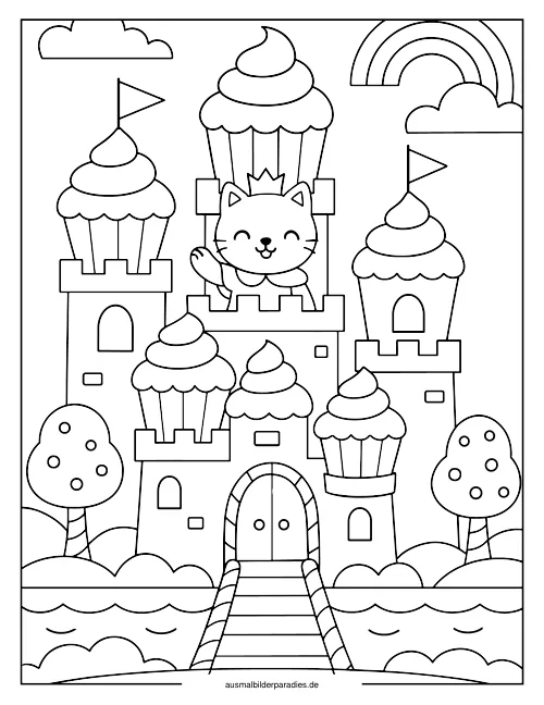 Cupcake Ausmalbild 27 - kostenlos zum Ausdrucken