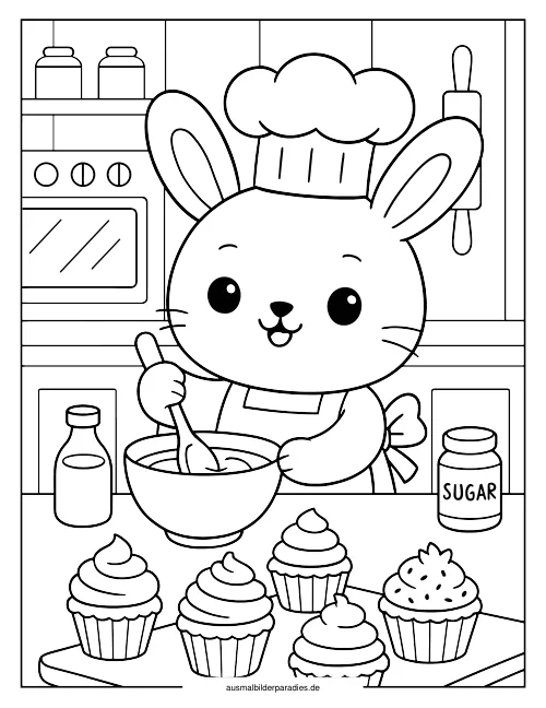 Cupcake Ausmalbild 29 - kostenlos zum Ausdrucken
