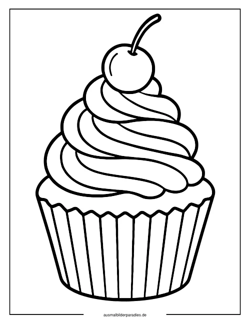 Cupcake Ausmalbild 30 - kostenlos zum Ausdrucken