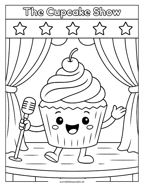 Cupcake Ausmalbild 32 - kostenlos zum Ausdrucken