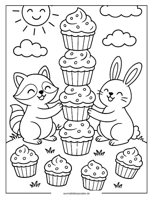 Cupcake Ausmalbild 33 - kostenlos zum Ausdrucken