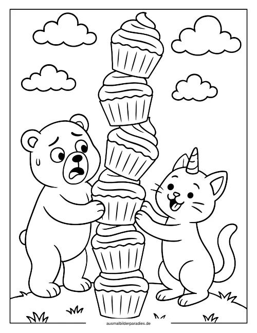 Cupcake Ausmalbild 9 - kostenlos zum Ausdrucken