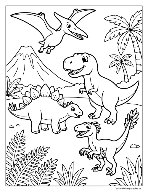 Dinosaurier Ausmalbild 10 - kostenlos zum Ausdrucken