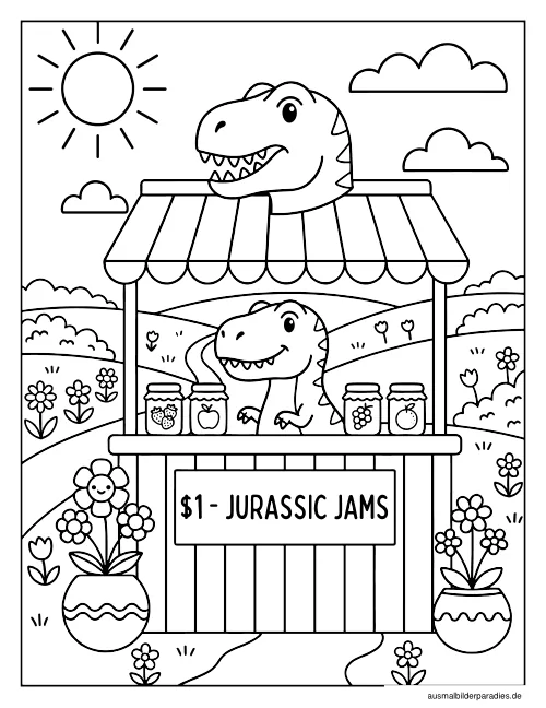 Dinosaurier Ausmalbild 14 - kostenlos zum Ausdrucken