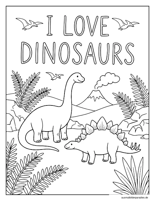 Dinosaurier Ausmalbild 18 - kostenlos zum Ausdrucken