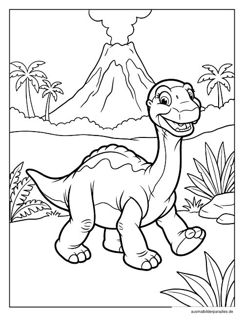 Dinosaurier Ausmalbild 24 - kostenlos zum Ausdrucken