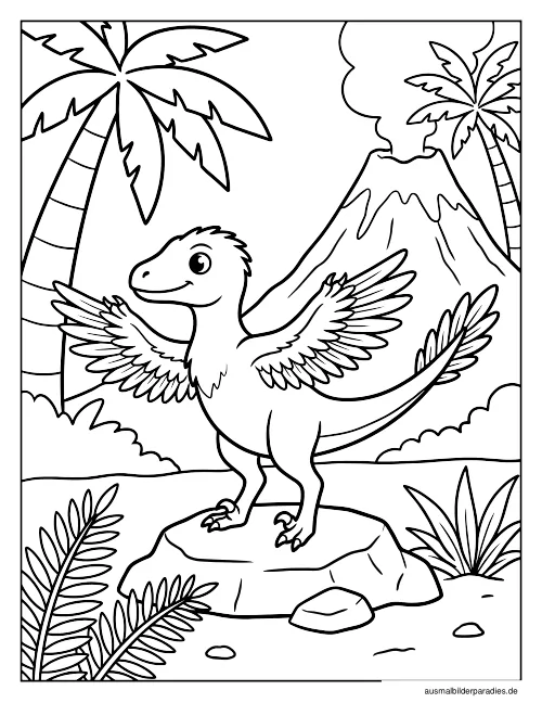 Dinosaurier Ausmalbild 25 - kostenlos zum Ausdrucken