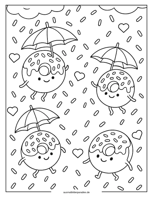 Donut Ausmalbild 10 als Gratis-PDF Donut Ausmalbild 10 - kostenlos zum Ausdrucken